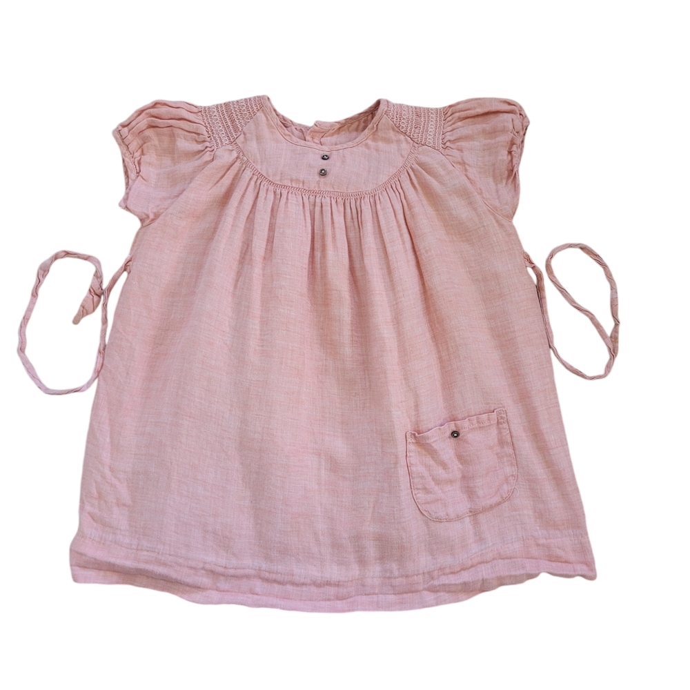 Flora and Henri Pink Linen Dress
